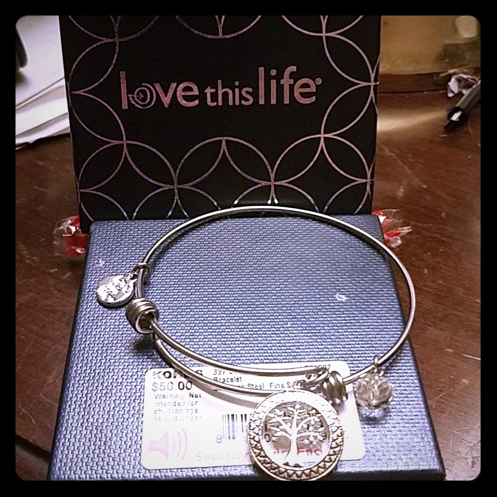 Adjustable stainless steel silver plated bracelet